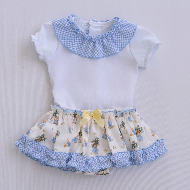CAMISETA-BRAGUITA BEBE NIÑA AZUL