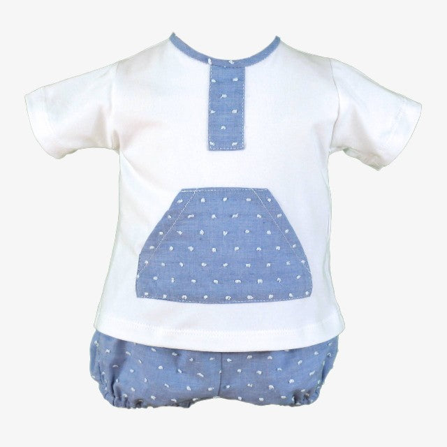 CAMISETA-PANT.CORTO BEBE NIÑO AZUL