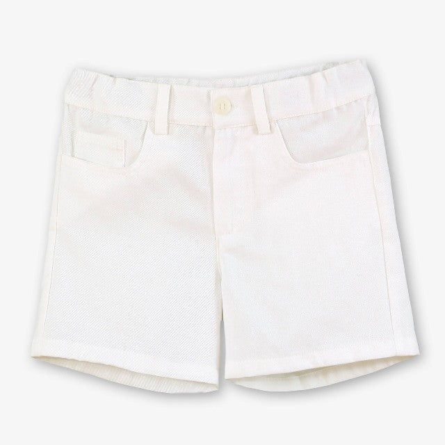 PANTALON CORTO INFANTIL NIÑO BLANCO
