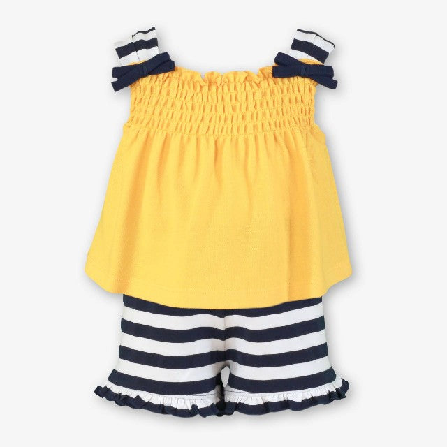 CAMISETA-BERMUDA BEBE NIÑA MANDARINA