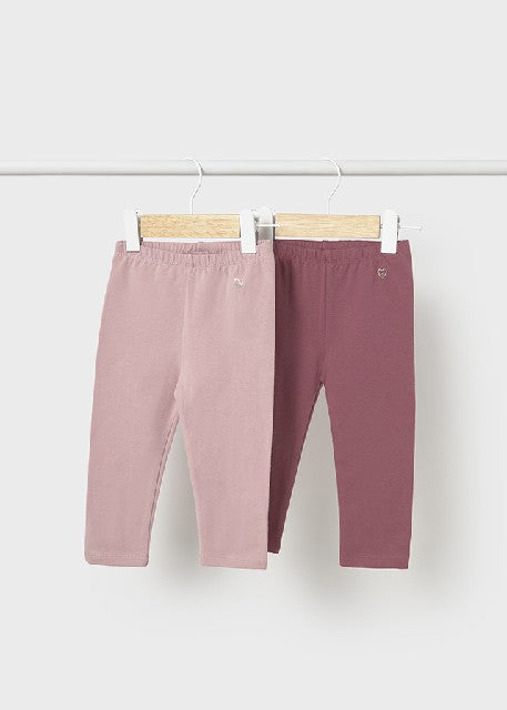 Set 2 leggings basicos        Rosado