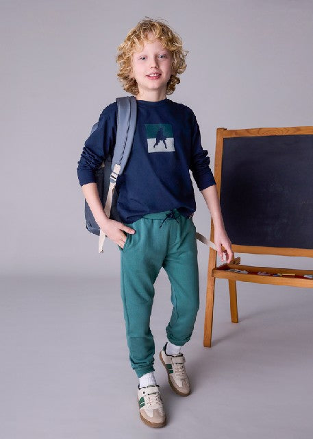 Pantalon felpa basico puños   Pino