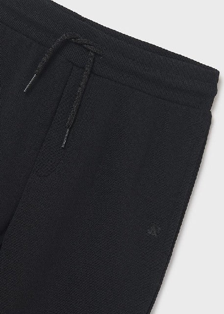 Pantalon felpa basico puños   Negro