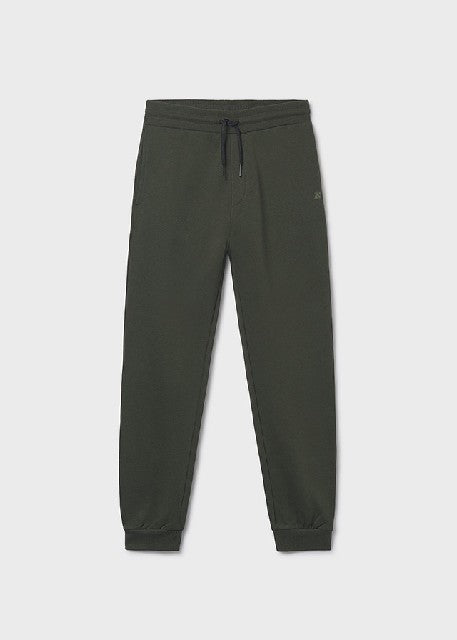 Pantalon felpa basico puños   Oliva