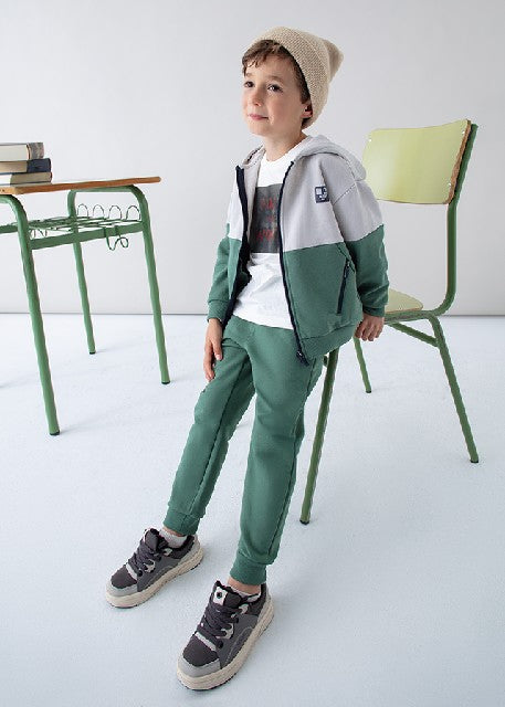 Pantalon felpa basico puños   Abeto