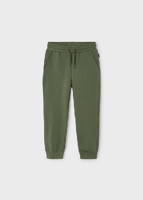 Pantalon felpa basico puños   Oliva