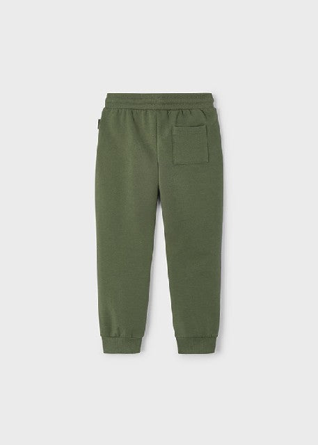 Pantalon felpa basico puños   Oliva