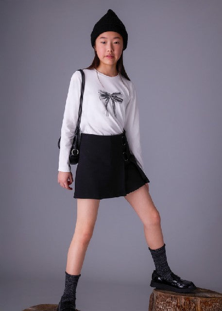 Camiseta m/l basica           Nata-negro