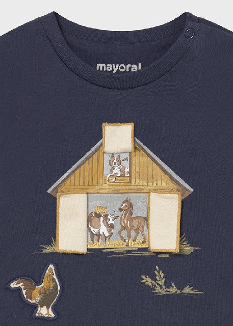 Camiseta m/l =play= granja    Azul