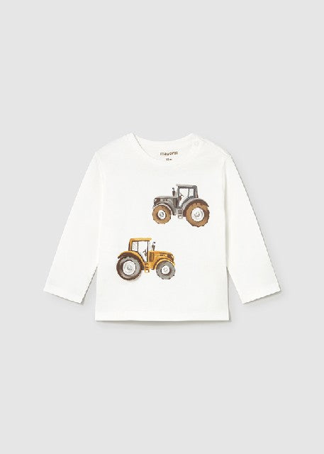Camiseta m/l =play= tractor   Nata