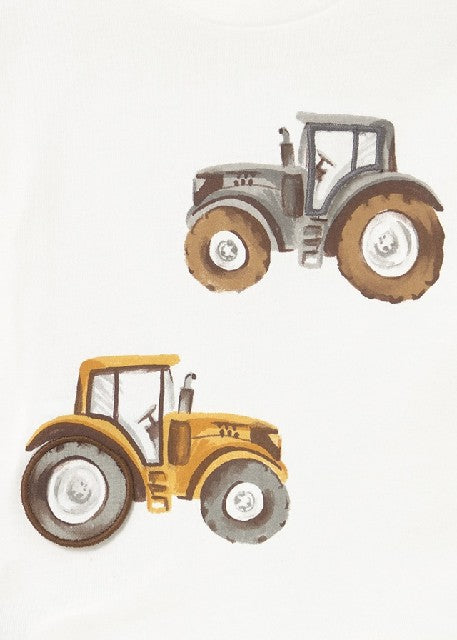 Camiseta m/l =play= tractor   Nata