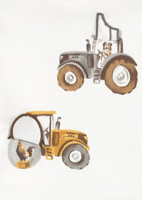 Camiseta m/l =play= tractor   Nata