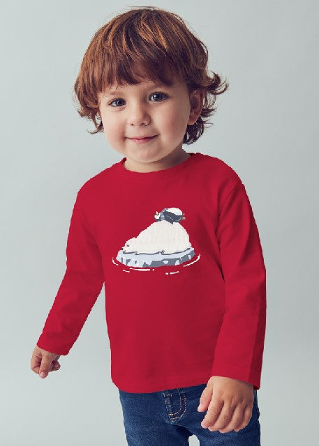 Camiseta m/l aplique          Rojo