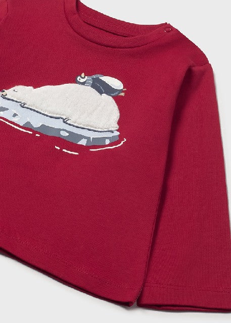 Camiseta m/l aplique          Rojo