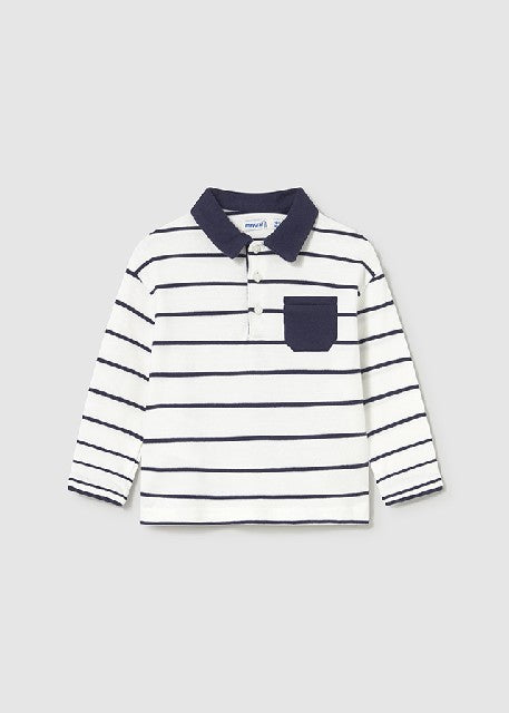 Polo m/l contrastes           Nata-azul