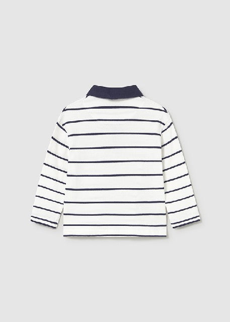 Polo m/l contrastes           Nata-azul