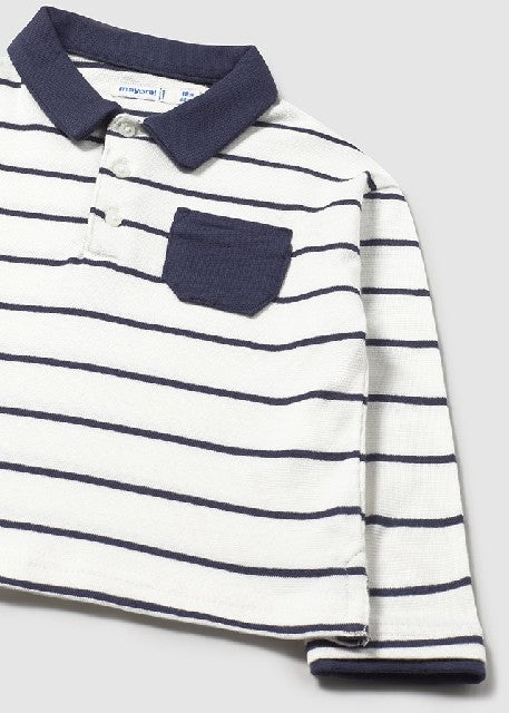 Polo m/l contrastes           Nata-azul