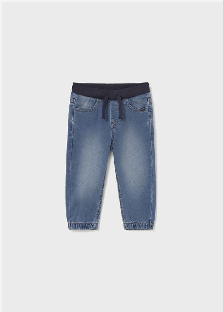 Pantalon soft denim jogger    Medio