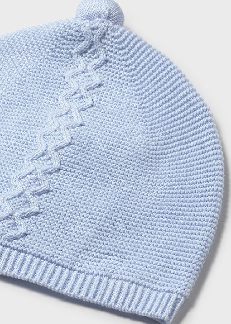 Conj. polaina y gorro tricot  Cielo