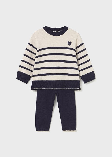 Conj. pantalon largo tricot   Marino