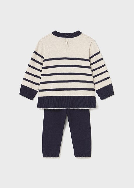 Conj. pantalon largo tricot   Marino