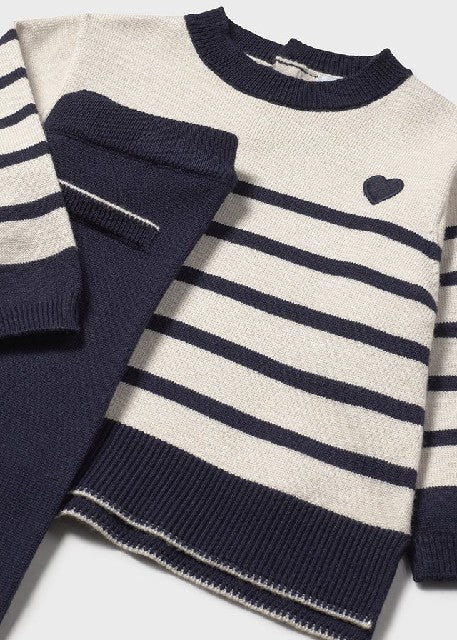 Conj. pantalon largo tricot   Marino