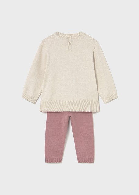 Conj. pantalon largo tricot   Orquidea