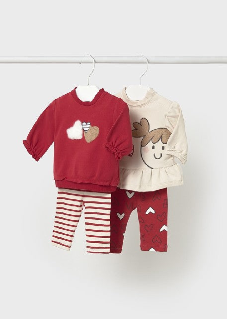 Conj. leggings 4 piezas       Guinda