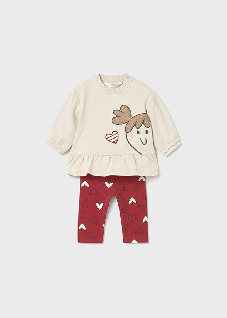 Conj. leggings 4 piezas       Guinda