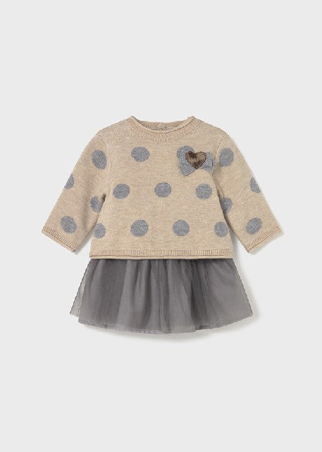 Vestido tricot combinado tul  Cereal
