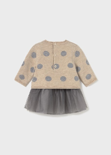 Vestido tricot combinado tul  Cereal