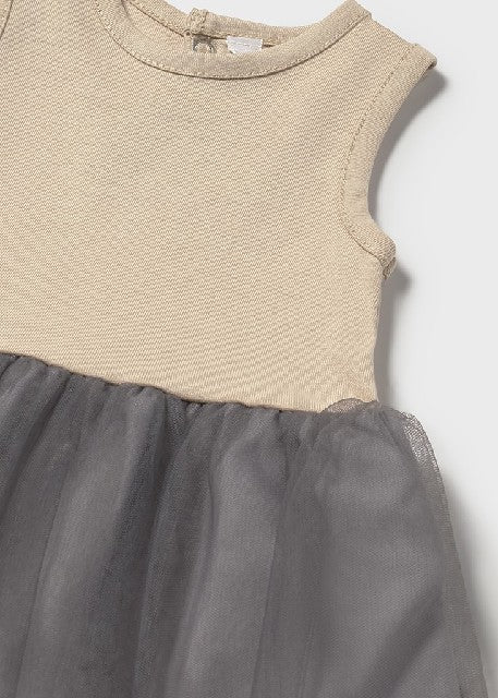 Vestido tricot combinado tul  Cereal