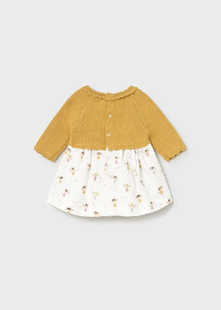 Vestido tricot y plana        Manzanilla