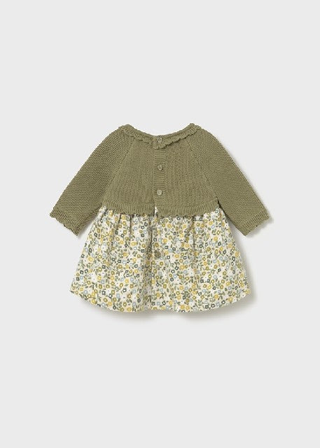 Vestido tricot y plana        Aceituna