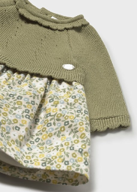 Vestido tricot y plana        Aceituna