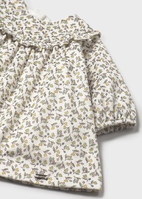 Vestido terciopelo estampado  Aceituna