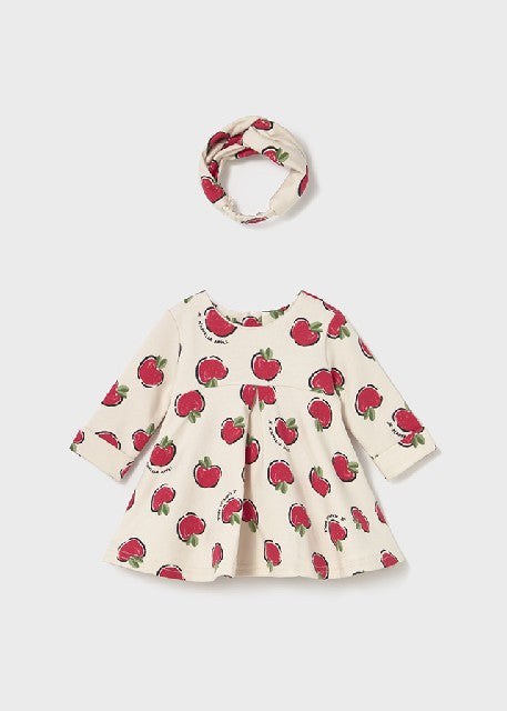 Vestido felpa estampado       Guinda
