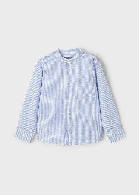Camisa m/l cuello mao rayas