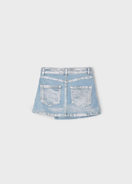 Falda denim plata