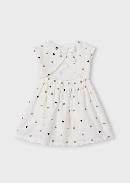 Vestido topos bordados