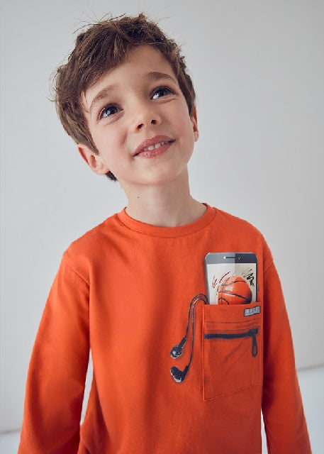 Camiseta m/l trampantojo      Naranja