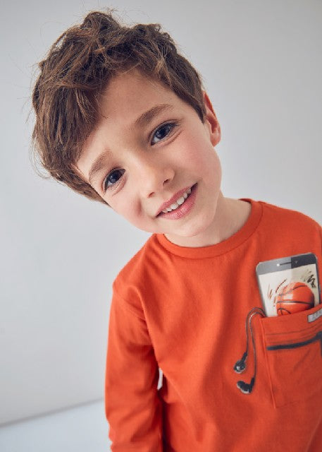 Camiseta m/l trampantojo      Naranja