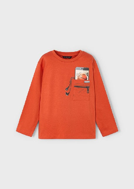 Camiseta m/l trampantojo      Naranja