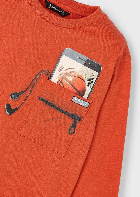 Camiseta m/l trampantojo      Naranja