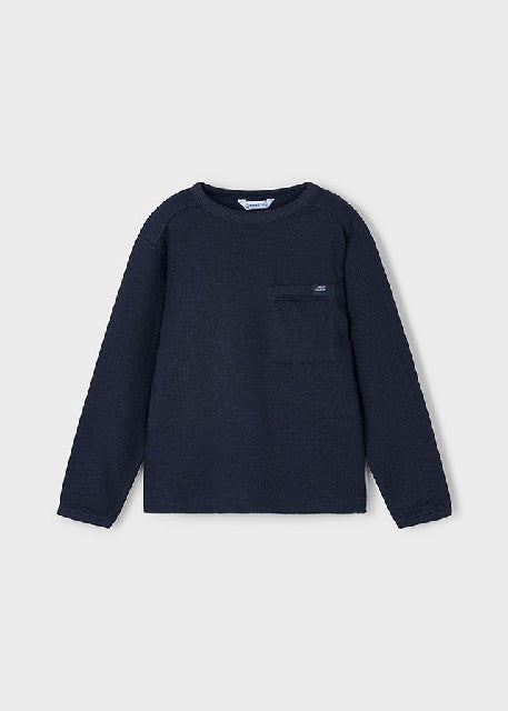 Camiseta m/l punto textura    Marino