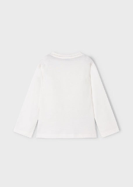 Camiseta m/l aplique          Nata