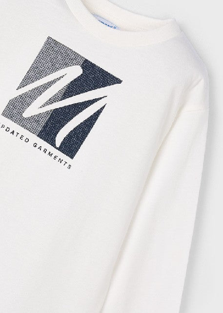 Camiseta m/l aplique          Nata