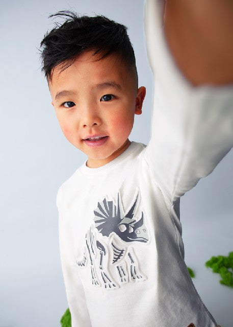Camiseta m/l embossed         Nata