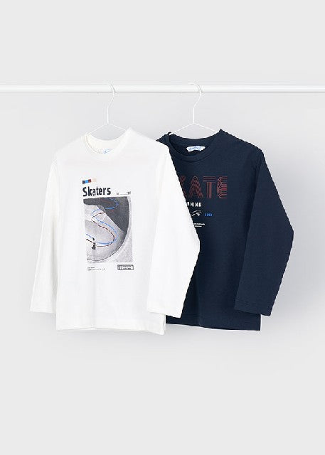 Set 2 camisetas m/l           Nata-marin