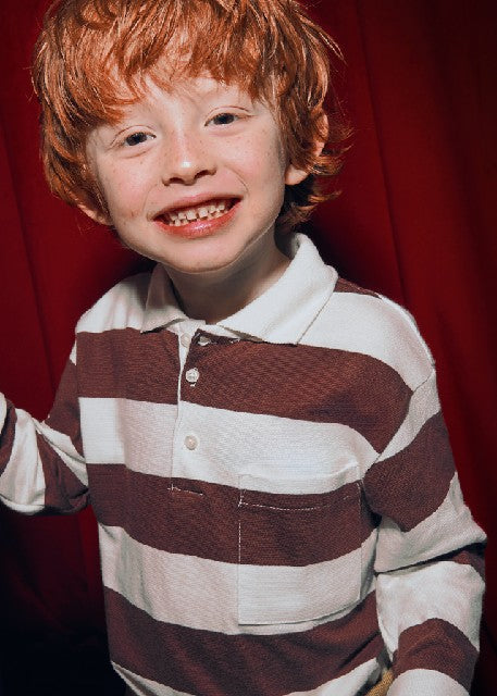 Polo m/l rayas                Ciruela